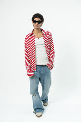 RED CÔTE FRAYED SHIRT