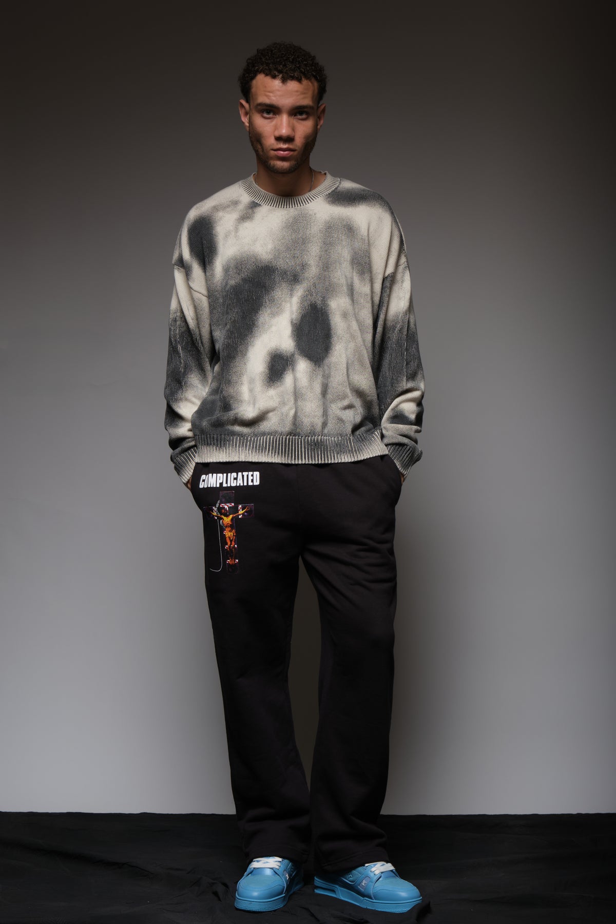 COMPLICATED TRACK PANTS BLACK, DYSTOPIA