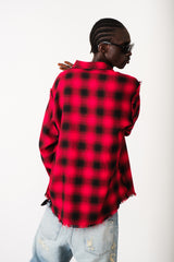 RED HAVOC RAW EDGE SHIRT
