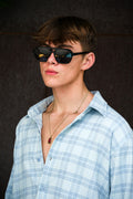 AMALFI BREEZE SHREDDED PLAID SHIRT