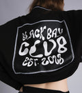 CONTRAST FLATLOCK SWEATSHIRT IN BLACK
