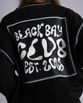 CONTRAST FLATLOCK SWEATSHIRT IN BLACK
