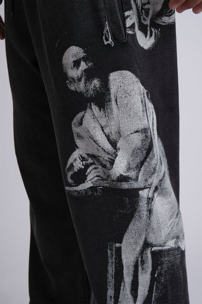 GRAPHIC-PRINT TRACK PANTS INSPIRED BY RENAISSANCE PAINTINGS