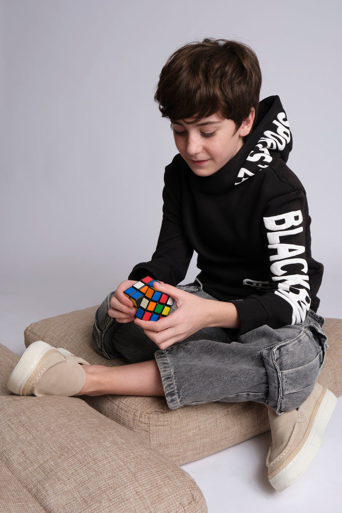BASIC HOODIE BLACK KIDS