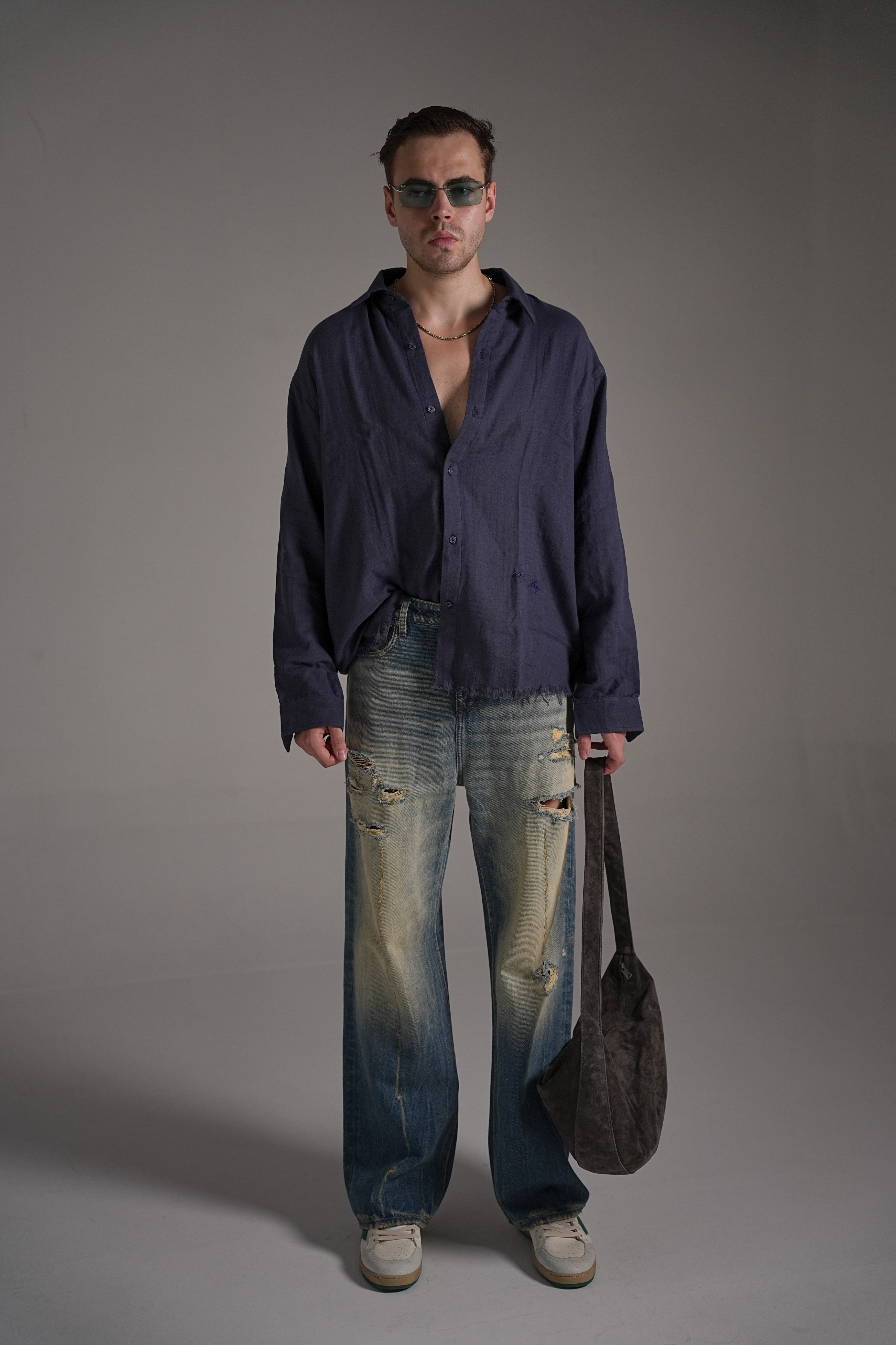 EROSION BLUE RAW EDGE DENIM