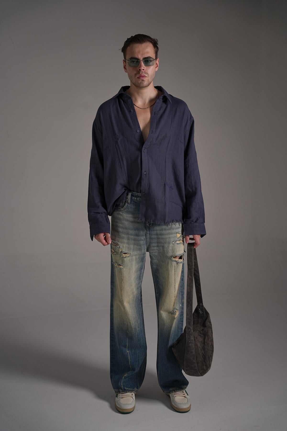 EROSION BLUE RAW EDGE DENIM