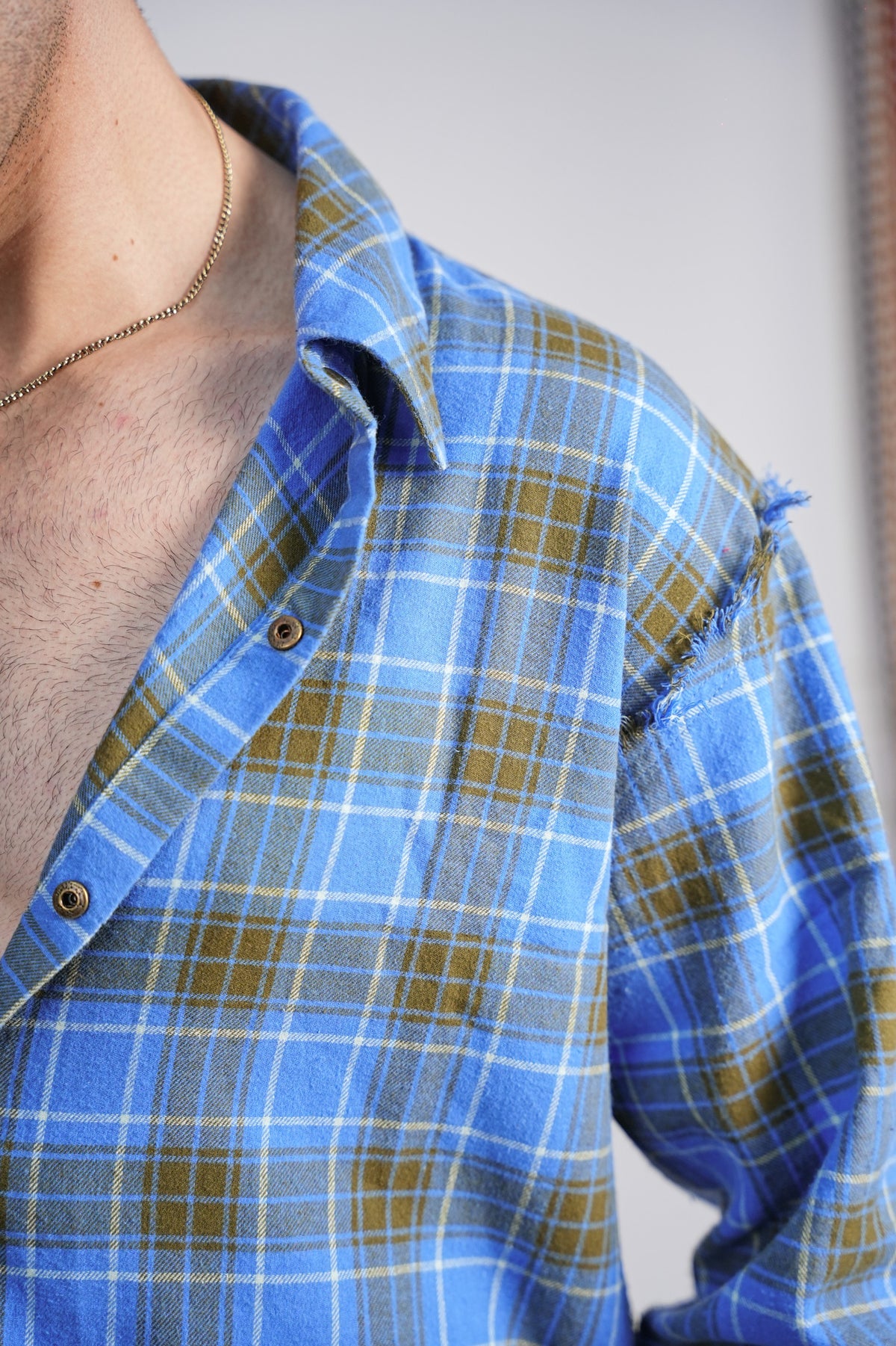 DYSTOPIAN CHECK RAW EDGE SHIRT