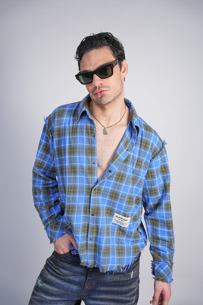 DYSTOPIAN CHECK RAW EDGE SHIRT