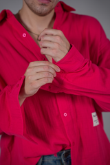 PINK ANARCHY FRAYED SHIRT