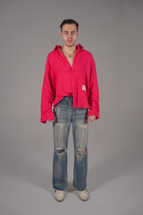 PINK ANARCHY FRAYED SHIRT