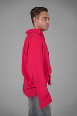 PINK ANARCHY FRAYED SHIRT