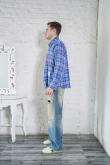 THE COBALT COBAIN FLANNEL RAW EDGE SHIRT