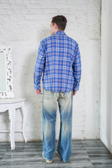 THE COBALT COBAIN FLANNEL RAW EDGE SHIRT