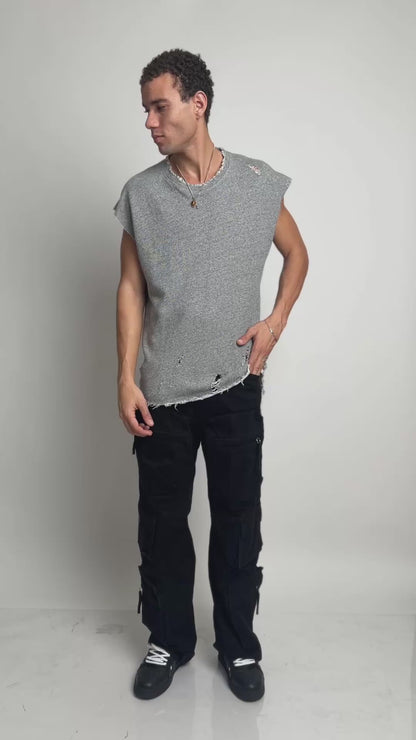 COW BOY T, FEATURING HEAVILY DISTRESSED EDGES