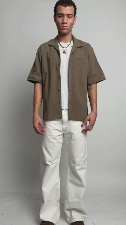 OLIVE LINEN SHIRT